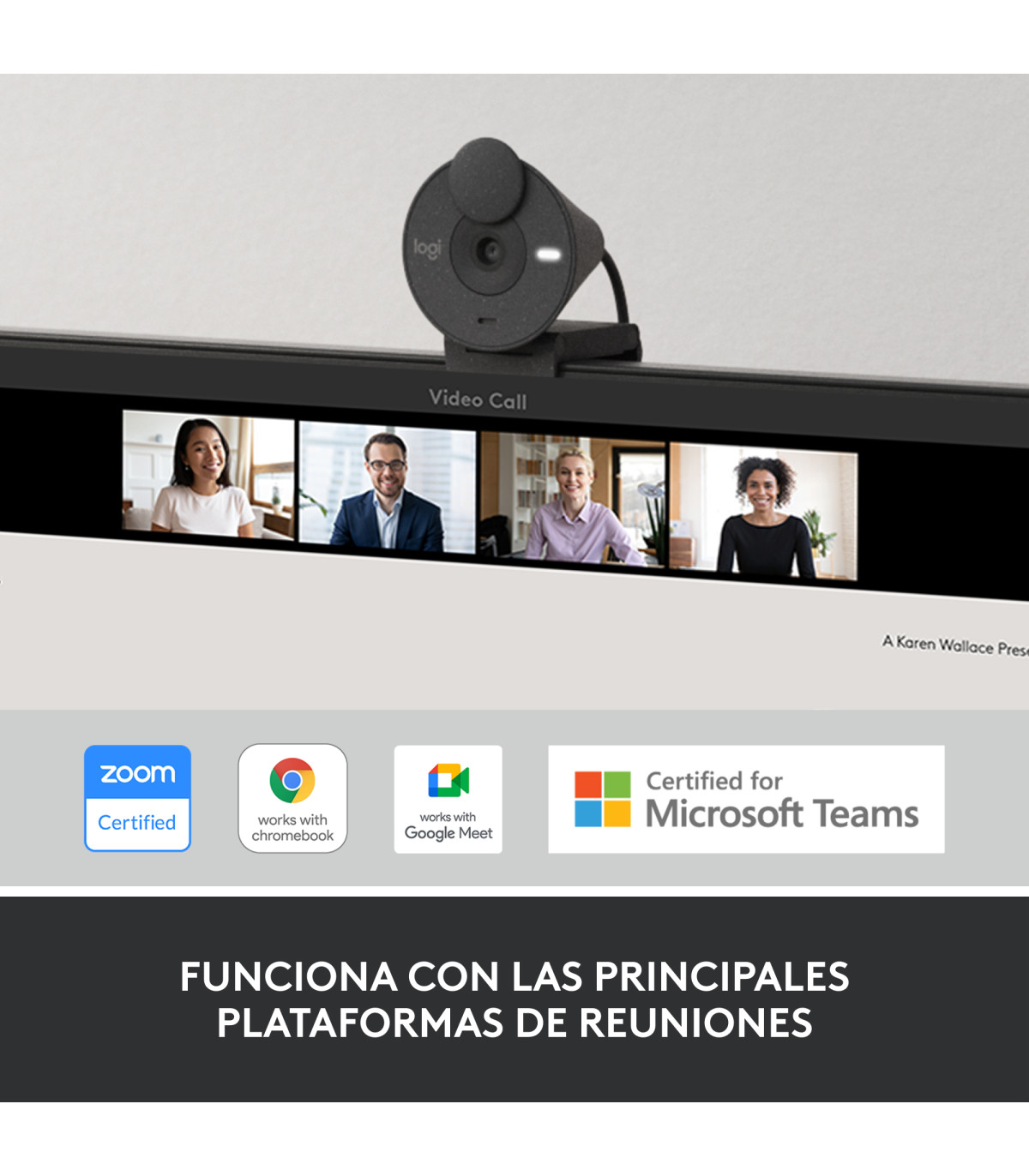 Webcam logitech brio 300 grafito full hd -  usb tipo c