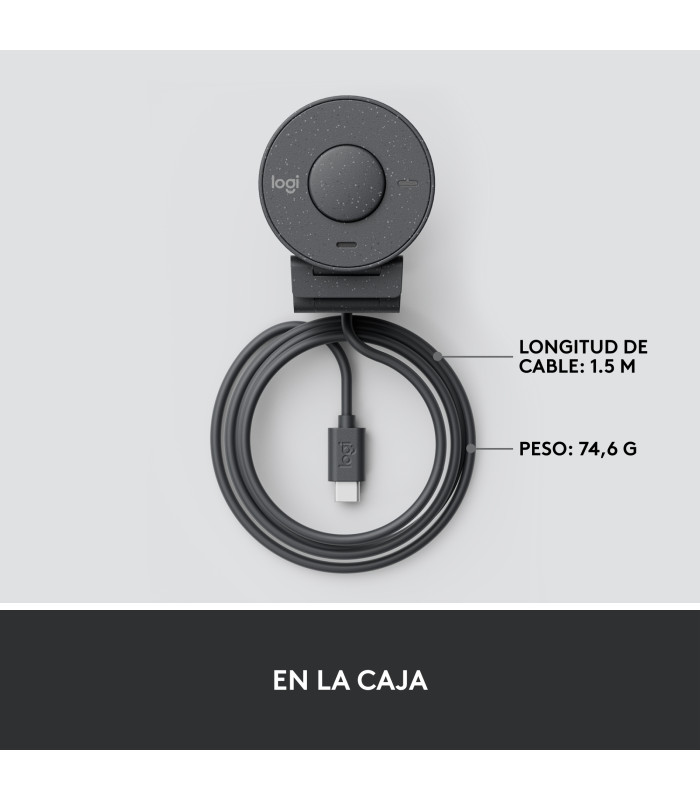 Webcam logitech brio 300 grafito full hd -  usb tipo c