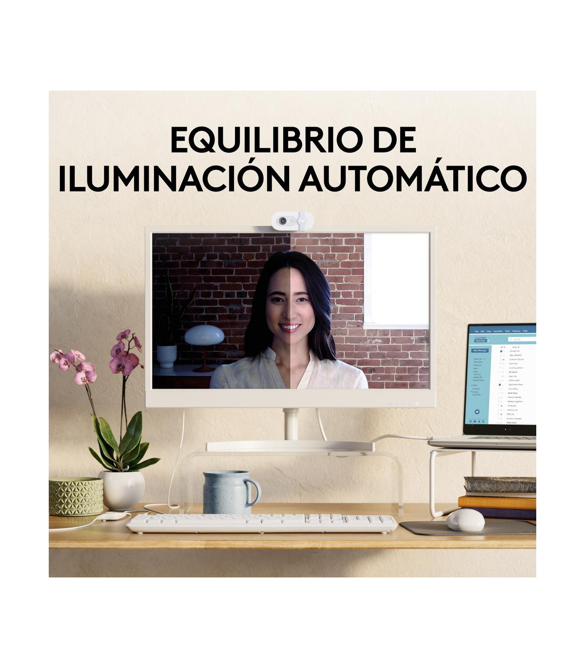 Webcam logitech brio 100 blanco full hd -  usb