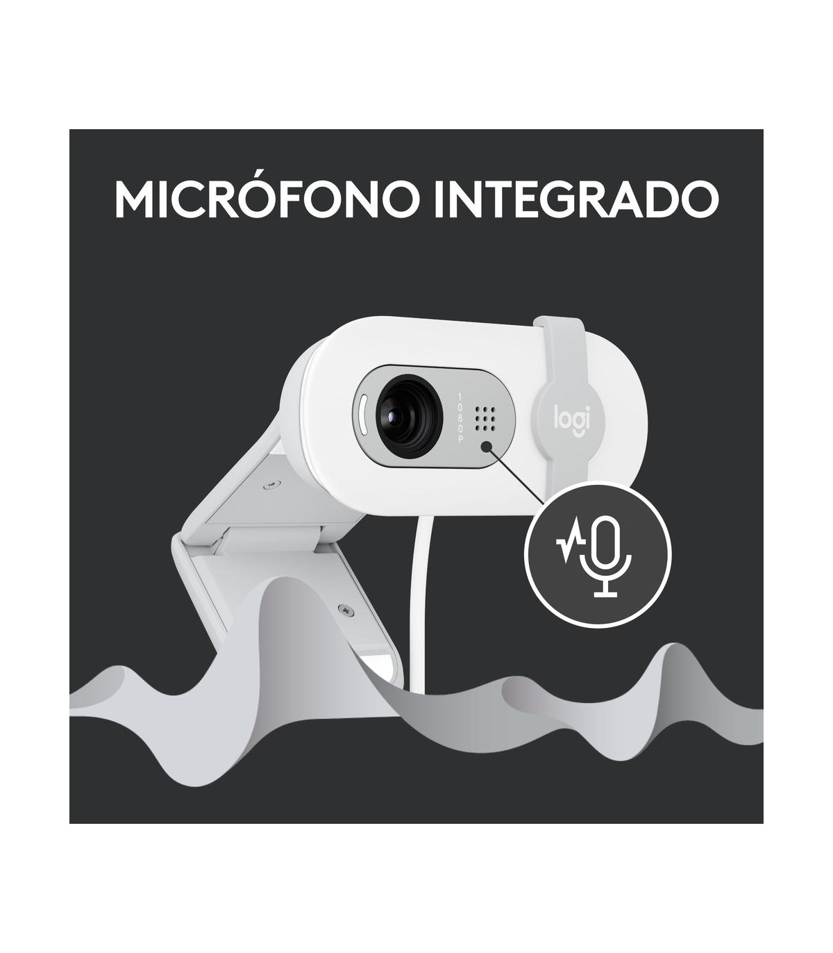 Webcam logitech brio 100 blanco full hd -  usb