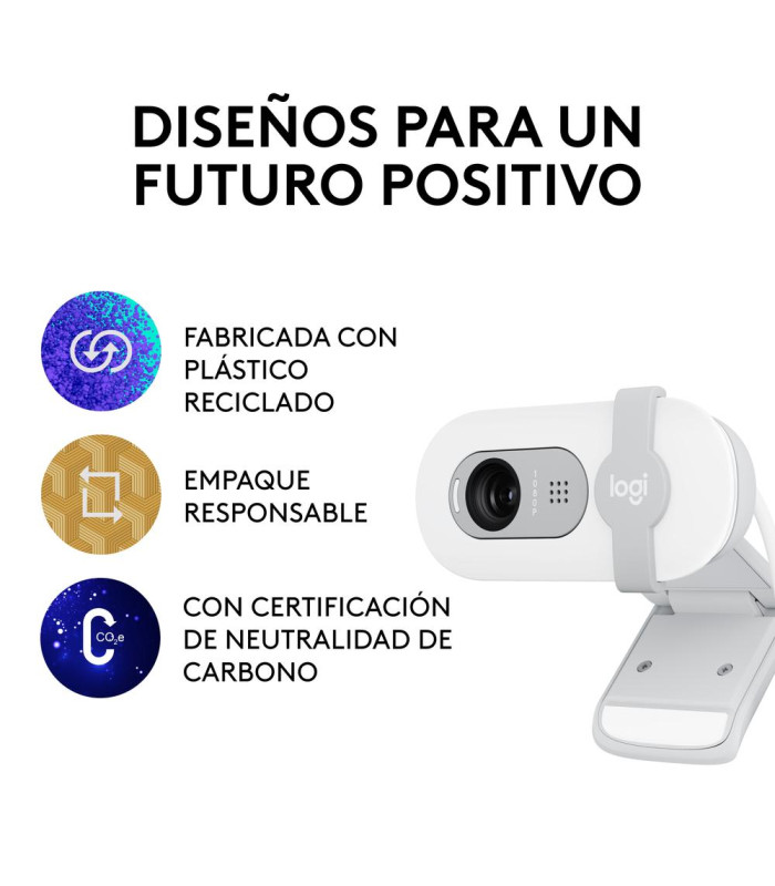Webcam logitech brio 100 blanco full hd -  usb
