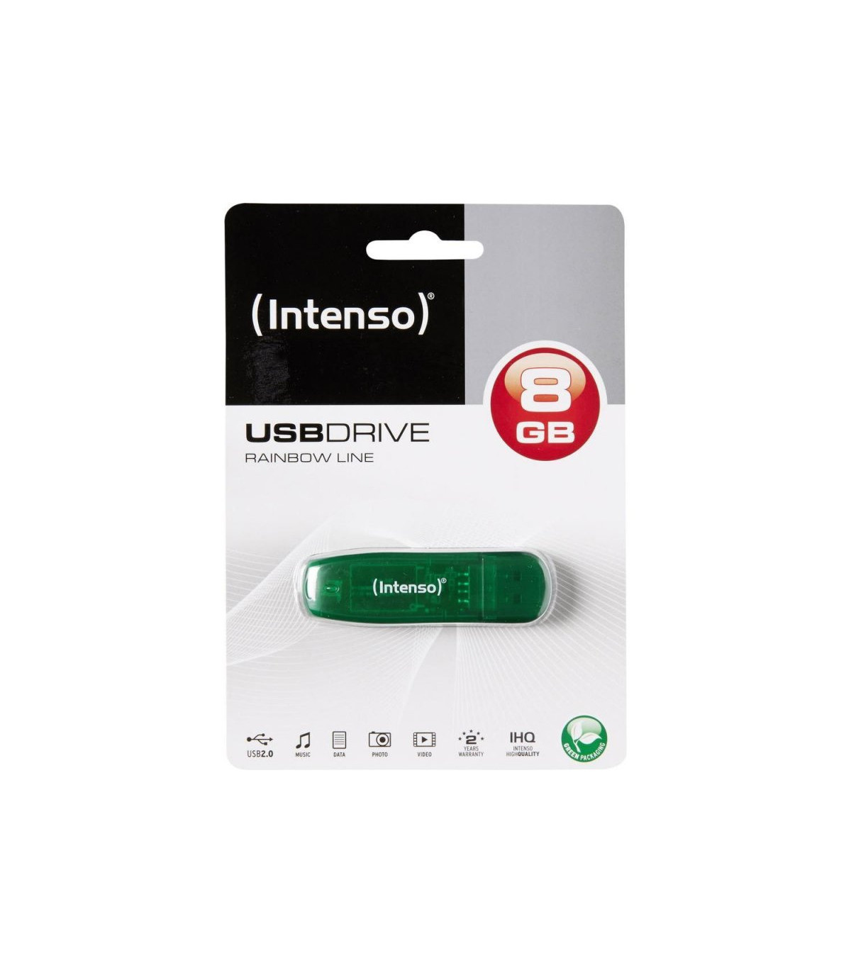 Memoria usb 2.0 intenso rainbow 8gb verde