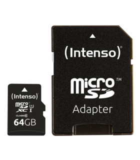 Tarjeta memoria micro sd intenso 64gb uhs - i cl10 + adaptador sd