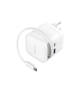 Cargador de pared intenso 65w gan w65acic retractil blanco