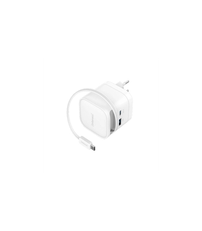 Cargador de pared intenso 65w gan w65acic retractil blanco