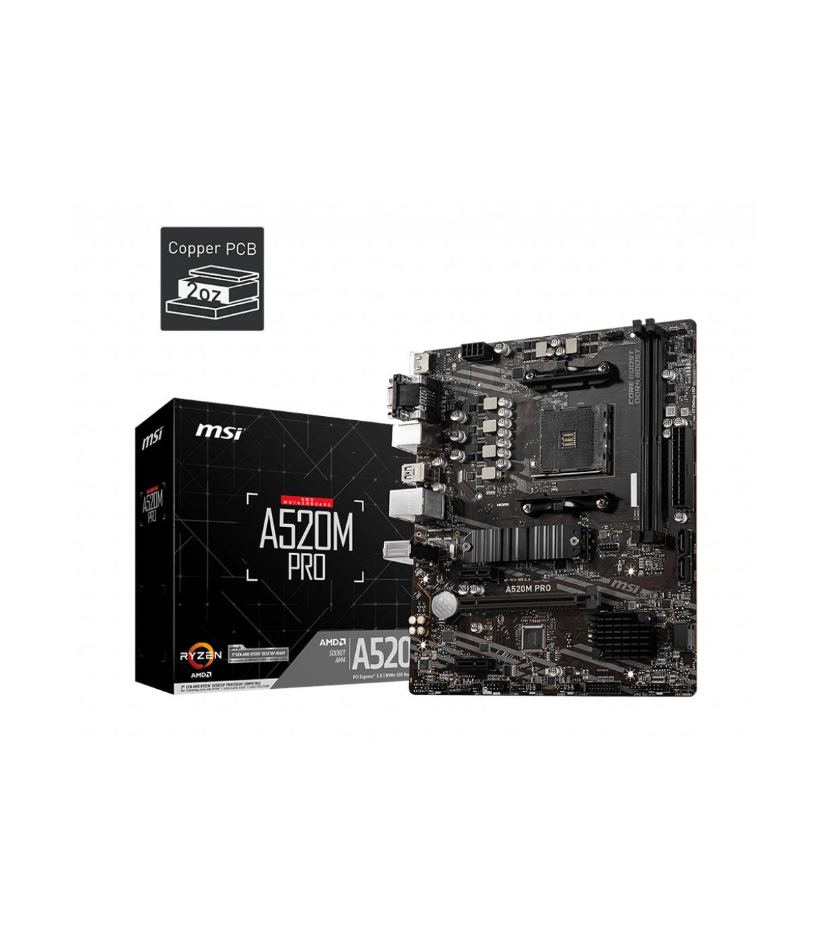 Placa base msi am4 a520m pro m - atx