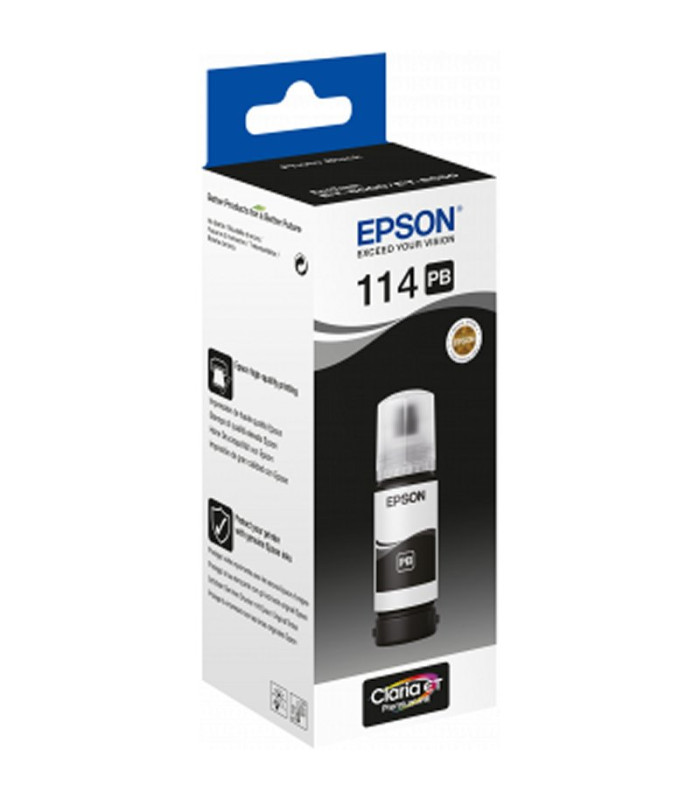 Botella tinta epson ecotank 114 negro foto 70ml