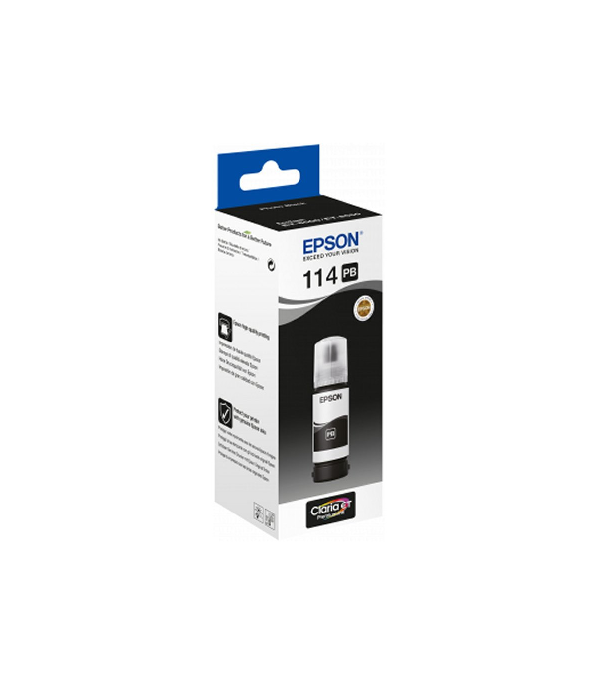 Botella tinta epson ecotank 114 negro foto 70ml