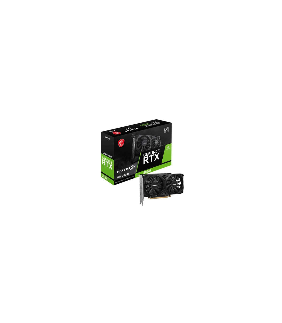 Tarjeta grafica msi nvidia geforce rtx 3050 ventus 2x oc 6gb gddr6