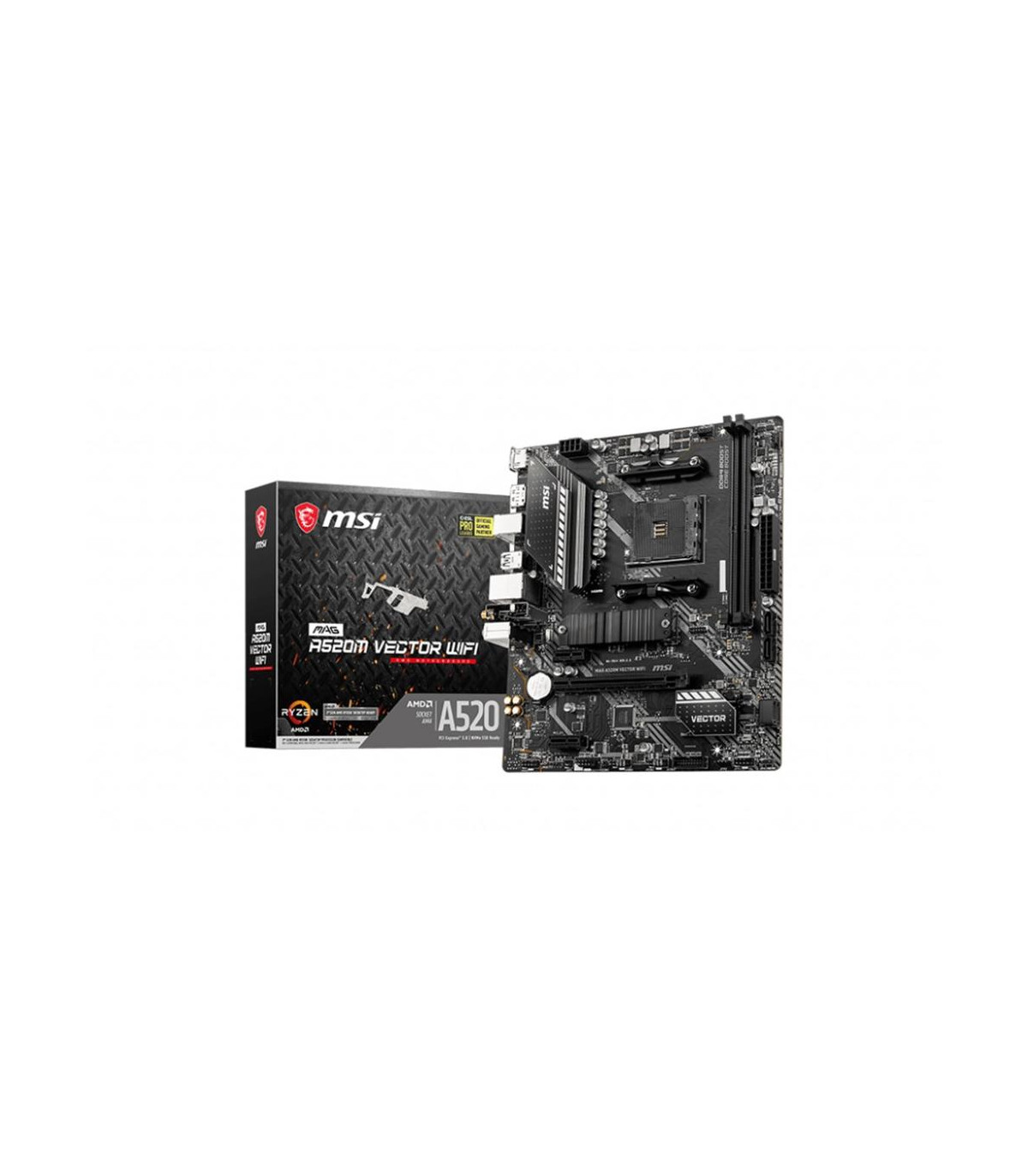 Placa base msi a520m vector wifi am4 matx 2xddr4