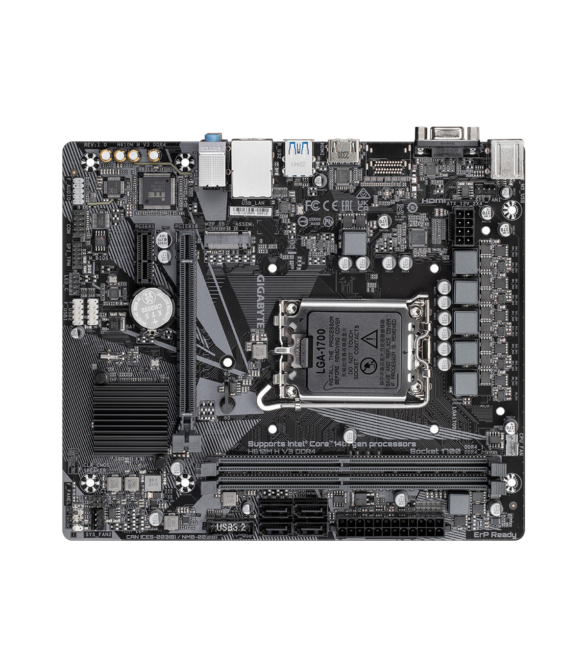 Placa base gigabyte h610m h v3 ddr4 matx 1700
