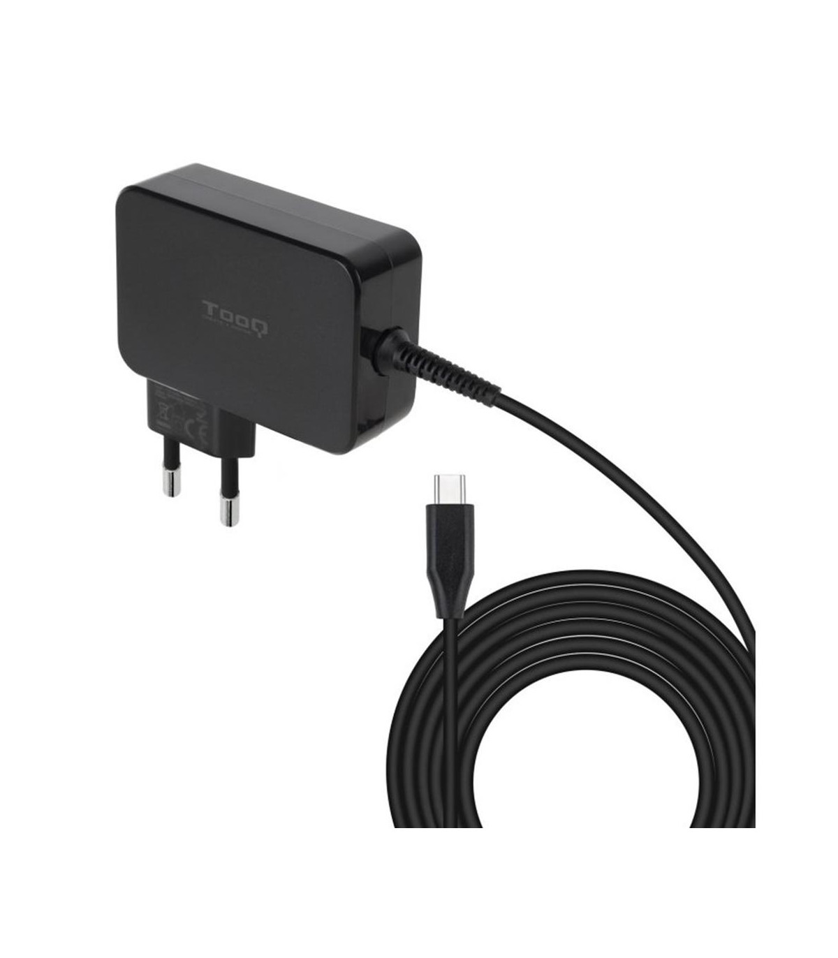 Cargador de pared tooq tqlc - usbcgan100pd 100w usb tipo c negro