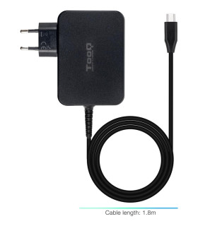 Cargador de pared tooq tqlc - usbcgan100pd 100w usb tipo c negro
