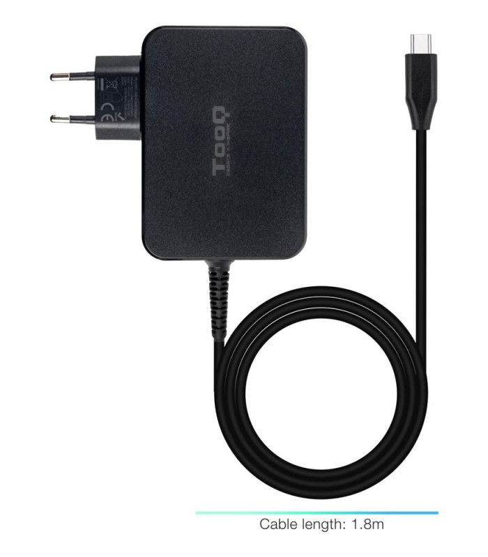 Cargador de pared tooq tqlc - usbcgan100pd 100w usb tipo c negro