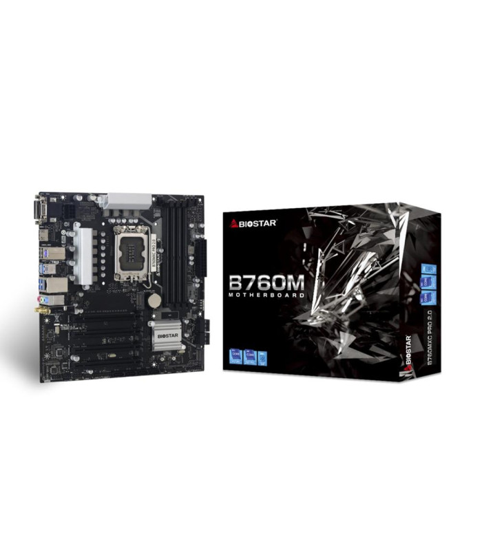 Placa base biostar b760mxc pro matx -  4xddr5 -  8x sata3 lga 1700