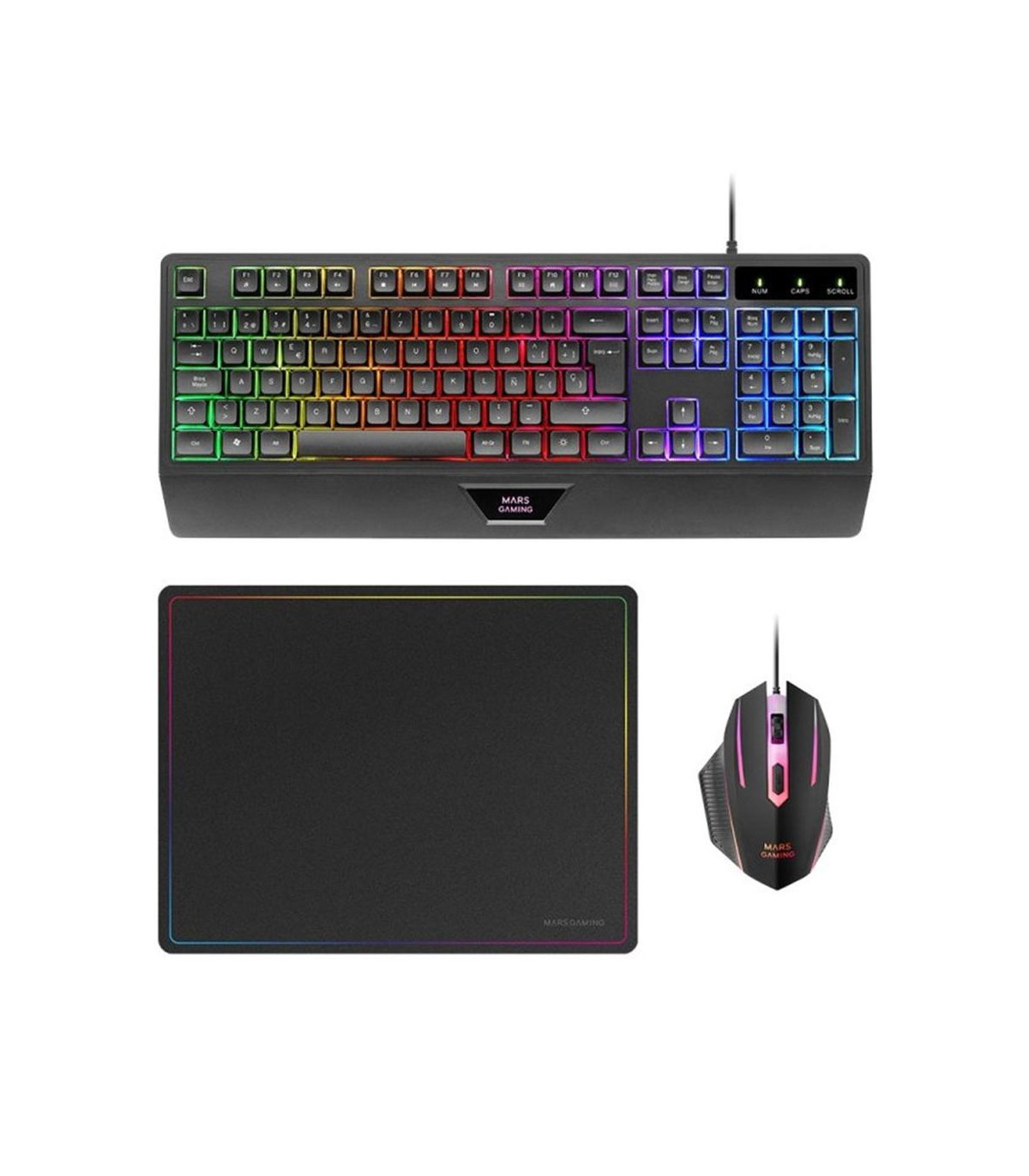 Teclado + raton mars gaming mcp124es rgb negro