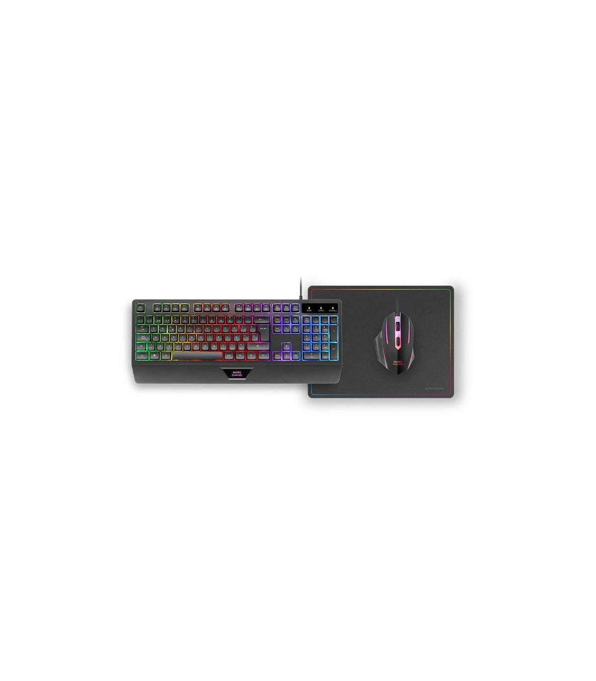 Teclado + raton mars gaming mcp124es rgb negro