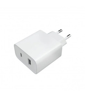 Cargador de pared xiaomi mi dual usb tipo a - usb tipo c - 33w - blanco