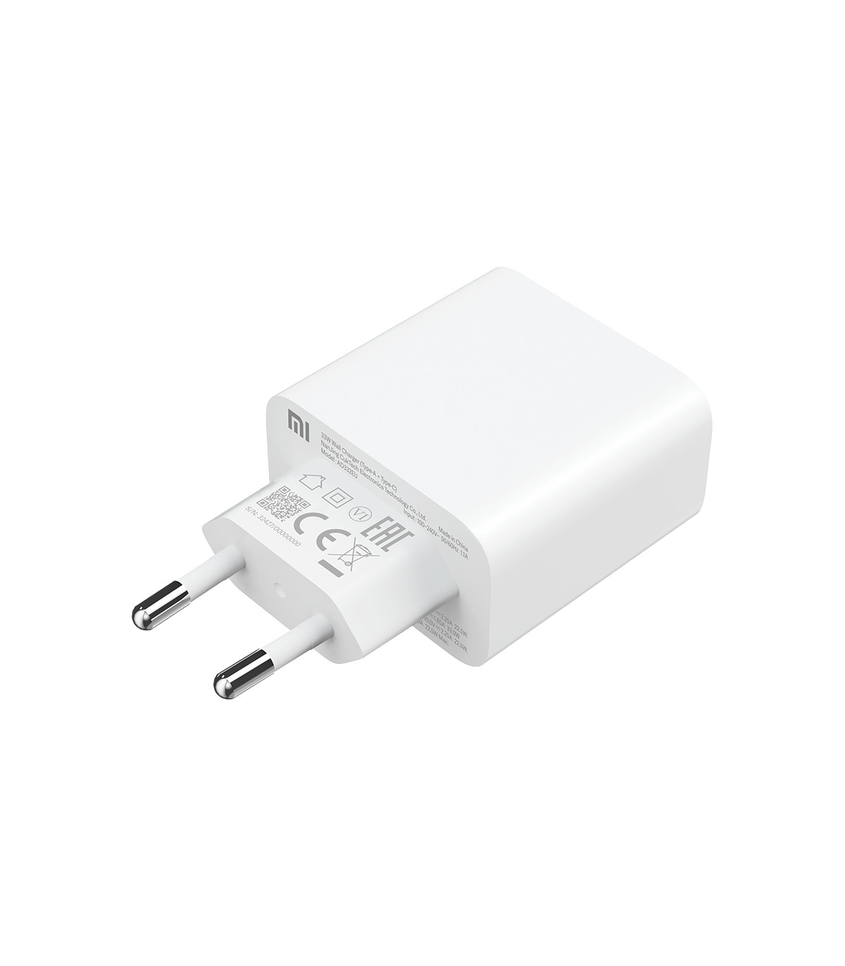 Cargador de pared xiaomi mi dual usb tipo a - usb tipo c - 33w - blanco