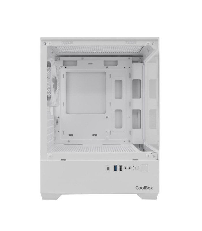 Caja ordenador gaming coolbox gm200 vision lite matx argb cristal templado blanco