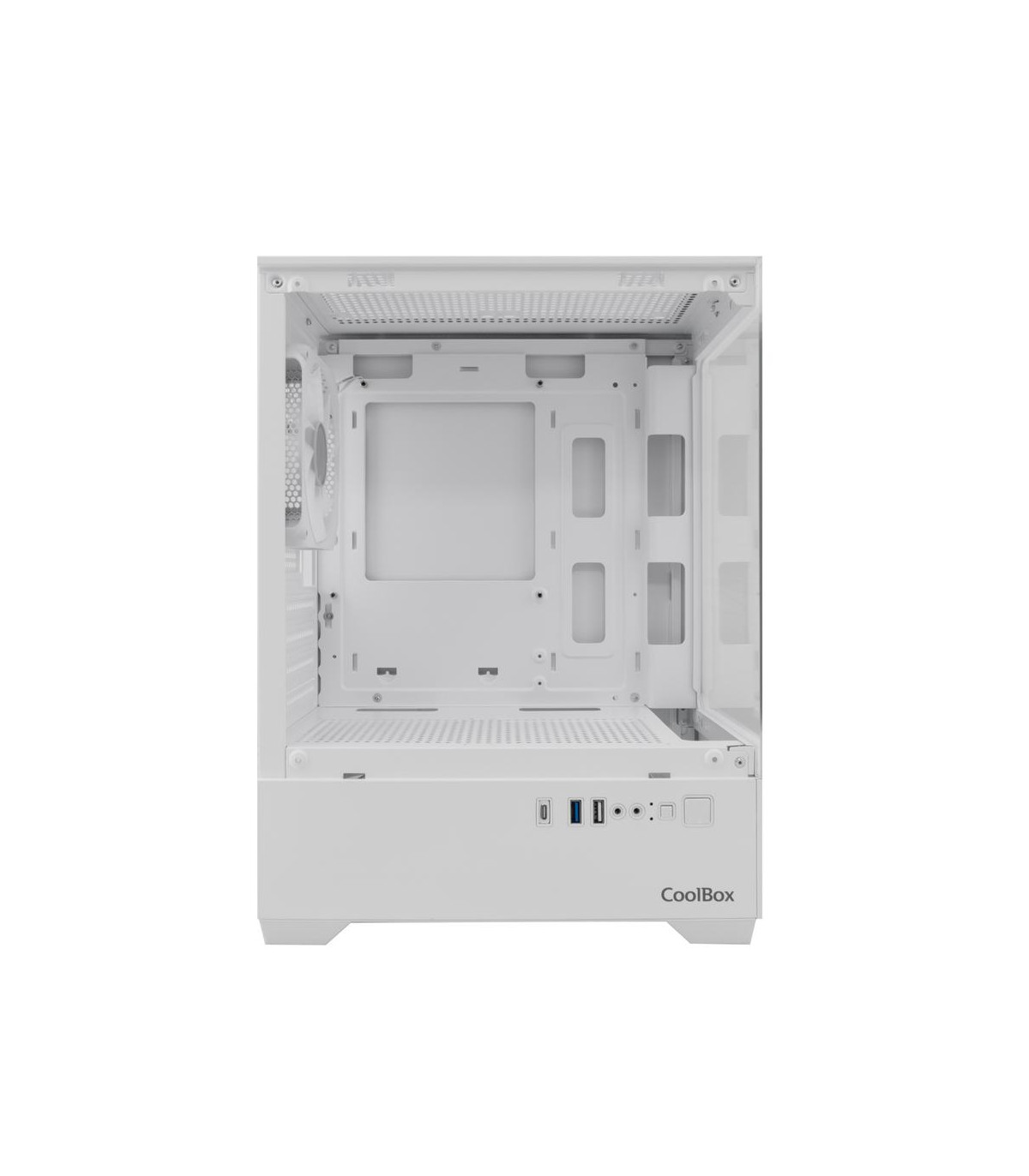 Caja ordenador gaming coolbox gm200 vision lite matx argb cristal templado blanco