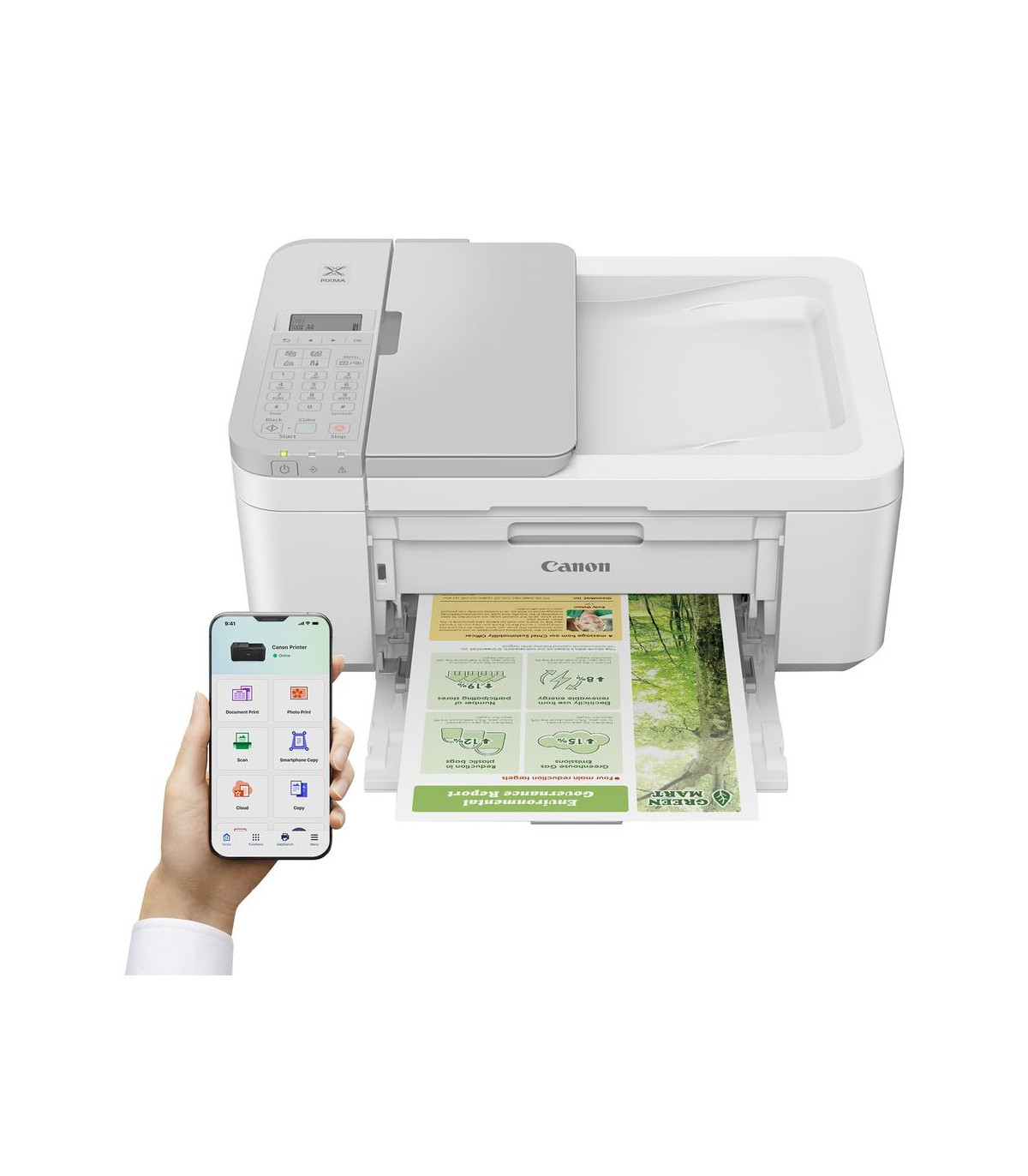 Multifuncion canon pixma tr4756i inyeccion color fax a4 wifi duplex impresion blanca