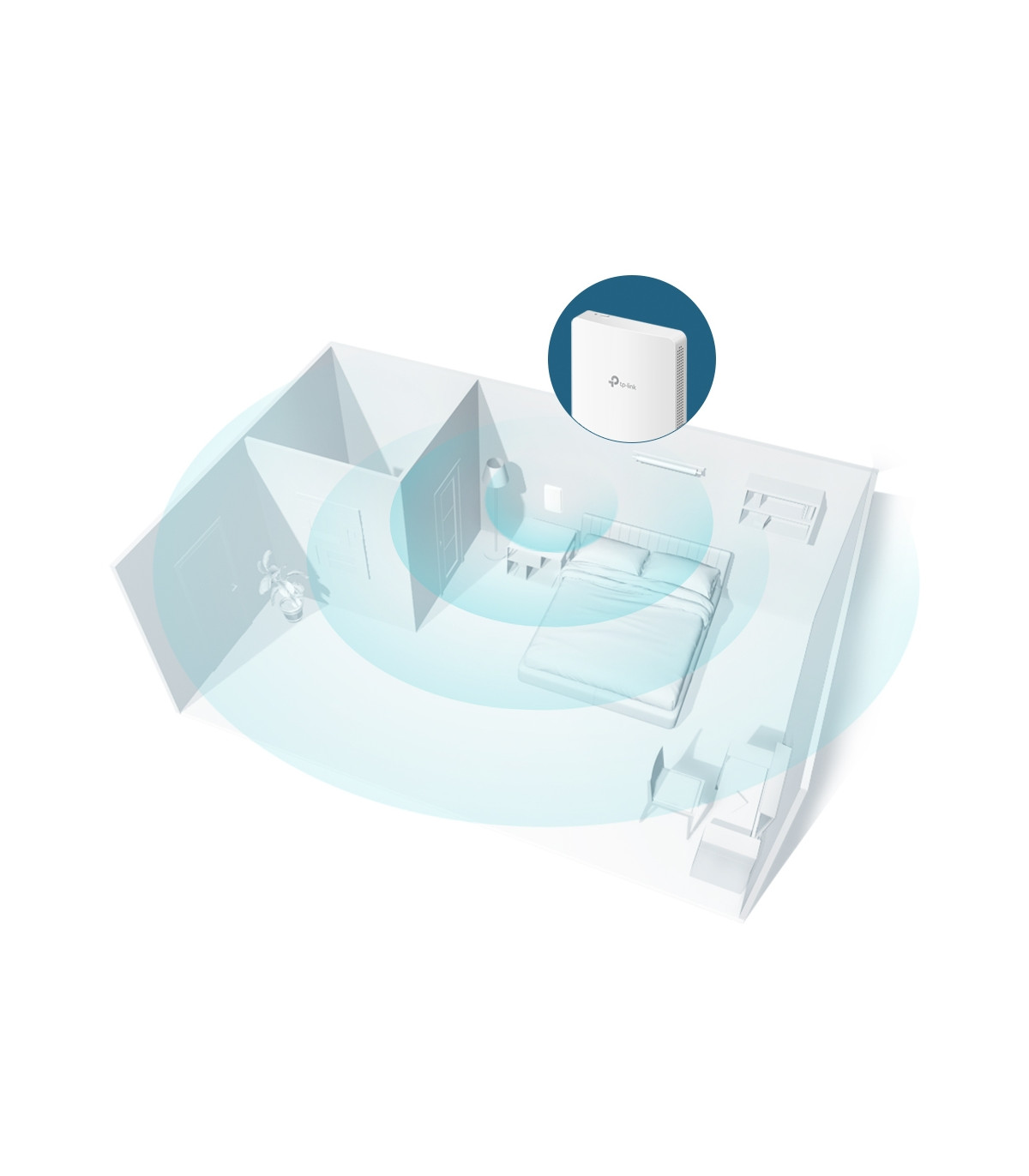 Punto de acceso inalambrico de pared tp - link eap235 - wall wifi mu - mimo omada ac1200