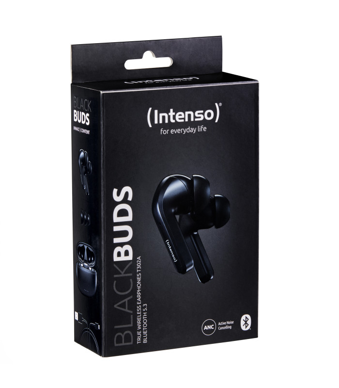 Auriculares bluetooth intenso buds t300a tws con anc negro inalambrico