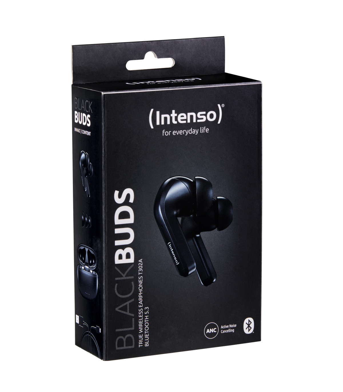 Auriculares bluetooth intenso buds t300a tws con anc negro inalambrico