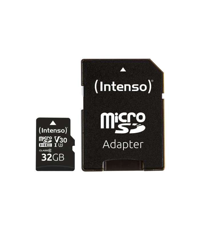 Tarjeta memoria micro sd intenso 32gb profesional v30 + adaptador sd