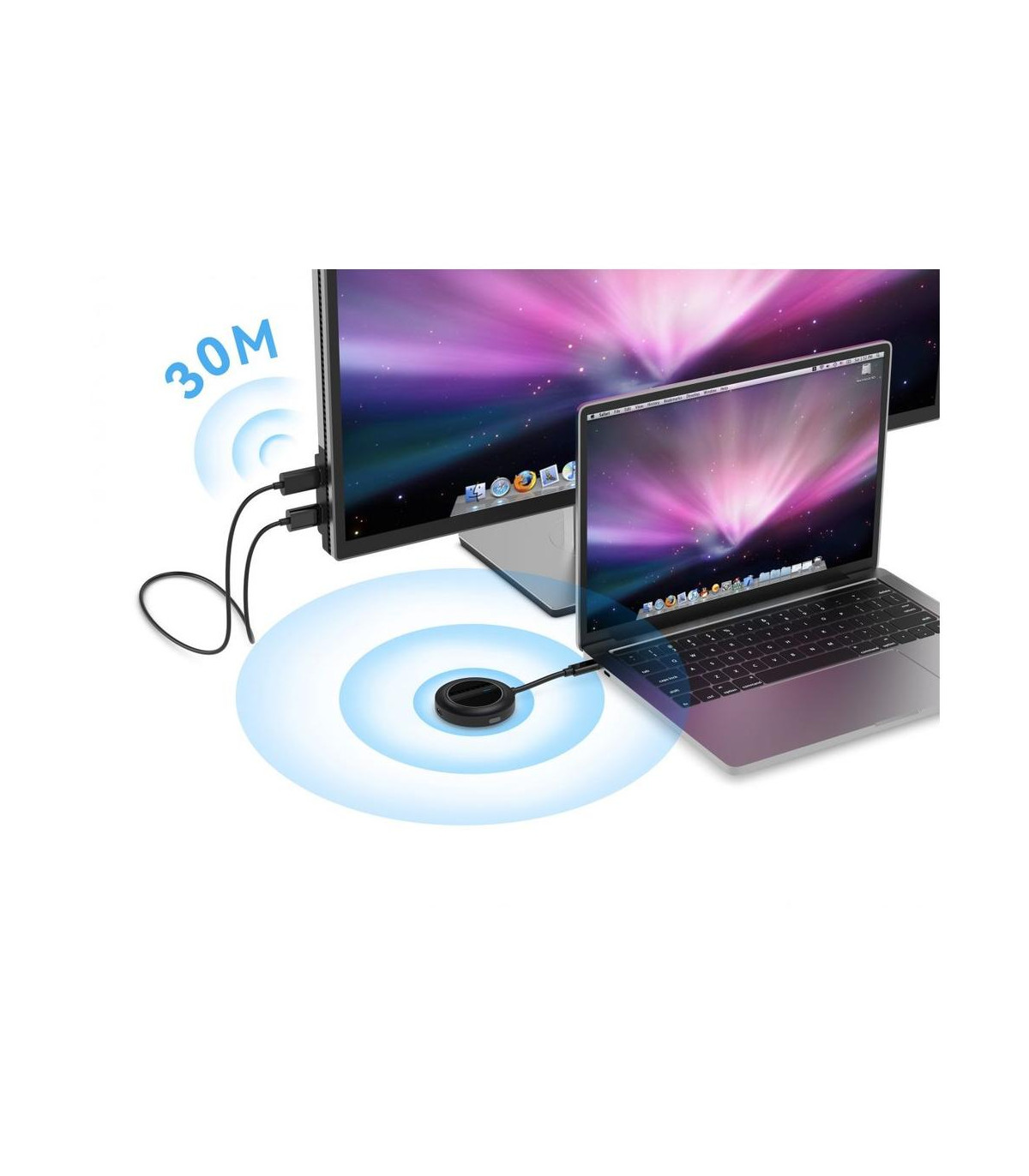 Transmisor usb - c a hdmi wireless conceptronic atheric01b 5ghz 30m 1080p 60hz