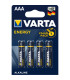 Blister pilas varta alcalinas energy lr03 aaa -  4 pilas