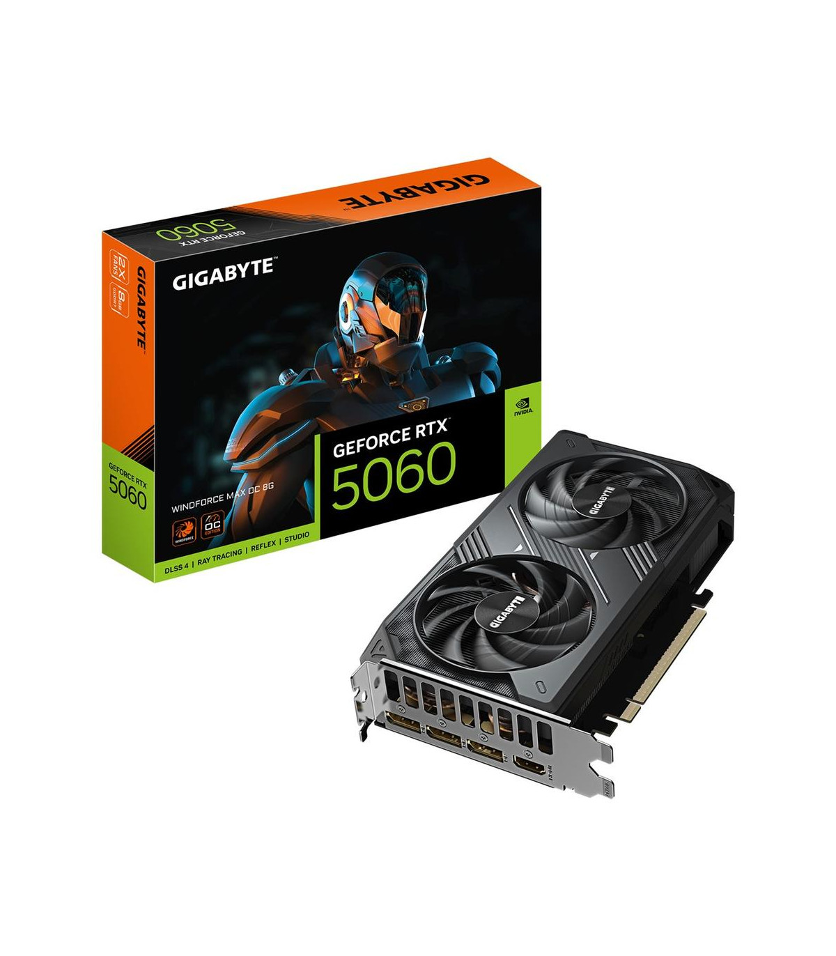 Tarjeta grafica gigabyte rtx 5060 windforce 8gb max gddr7 -  3x dp -  1x hdmi pci express 5.0