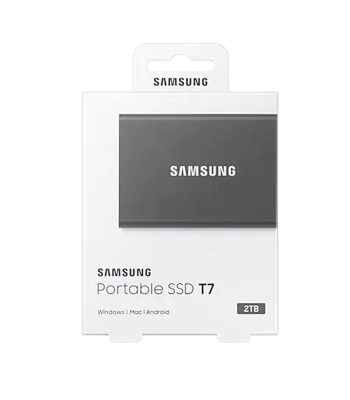 Disco duro externo ssd samsung 2tb pssd t7 nvme externo gris usb tipo c