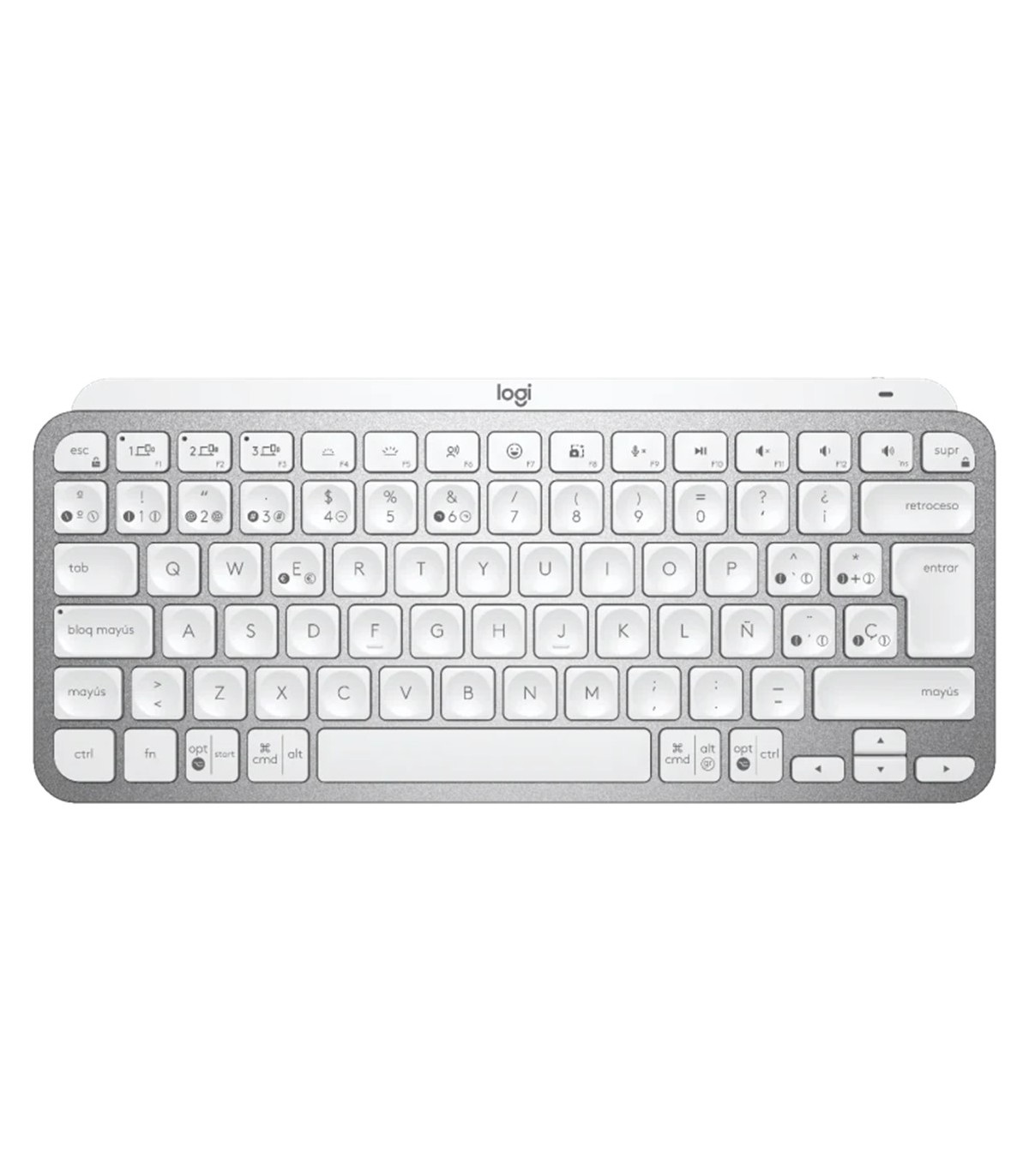 Teclado logitech mx keys gris palido wireless inalambrico español bateria