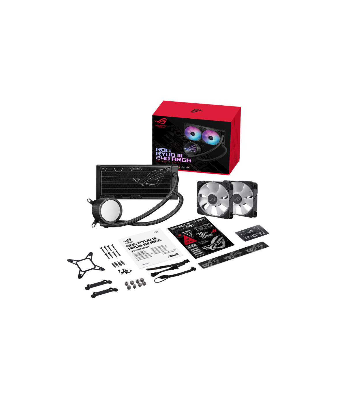 Kit refrigeracion liquida asus rog ryuo iii 240argb  all in one 2 ventiladores 120mm gaming