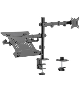 Soporte de escritorio ewent ew1519 para monitor hasta 34 pulgadas y portatil hasta 15.6 pulgadas carga maxima 9kg