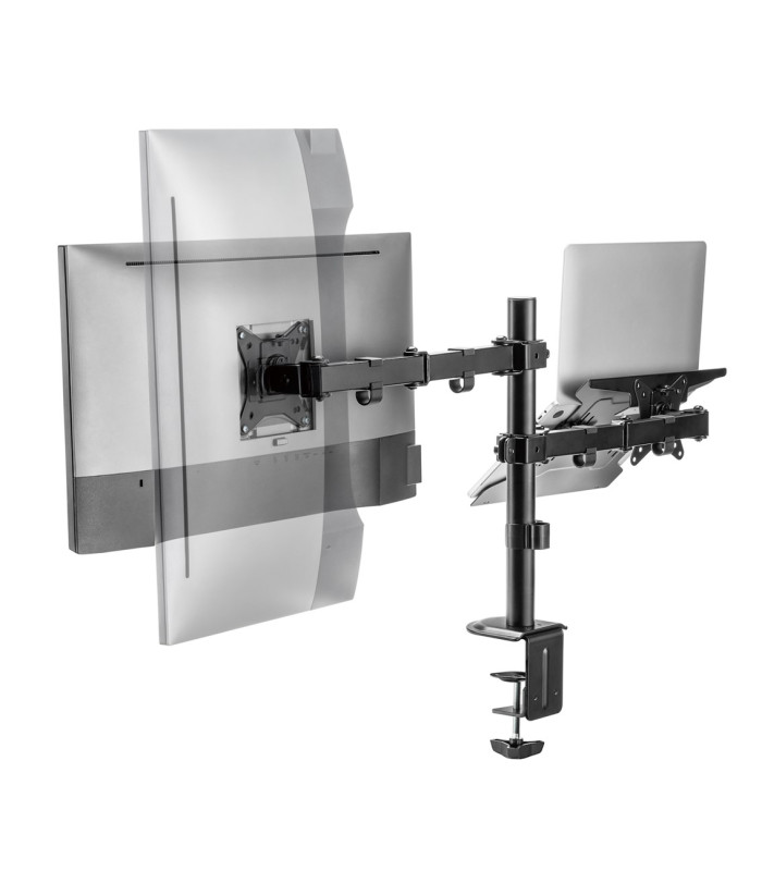 Soporte de escritorio ewent ew1519 para monitor hasta 34 pulgadas y portatil hasta 15.6 pulgadas carga maxima 9kg