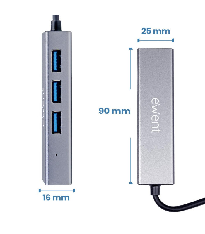 Hub ewent ew1159 usb tipo c - usb 3.2 4 en 1