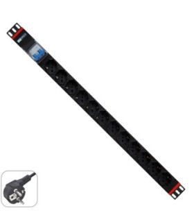 Regleta rack wp 1u 12 enchufes schuko con magnetotermico