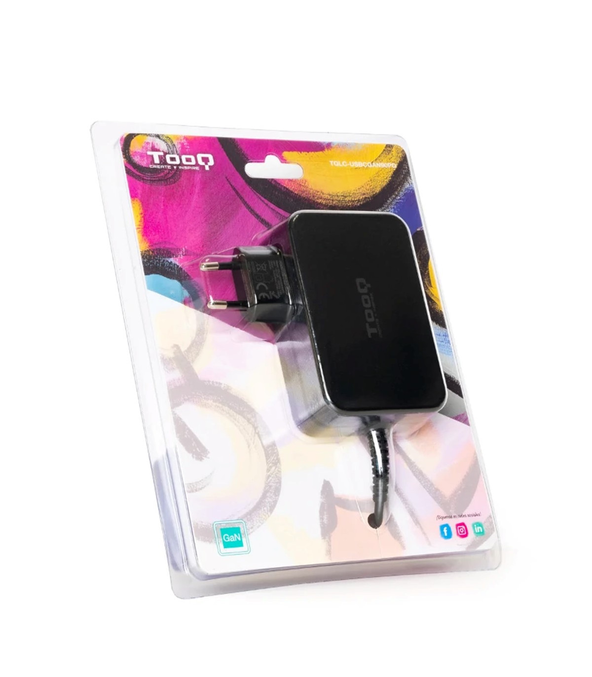 Cargador portatil tooq gan 90w usb tipo c