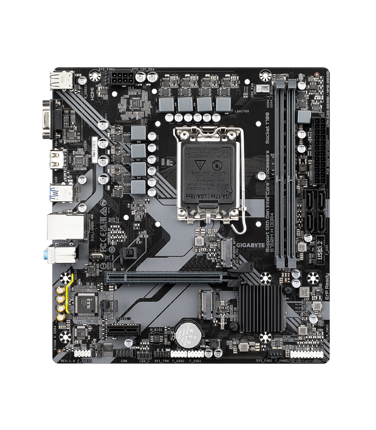 Placa base gigabyte b760m h 1700 matx ddr4