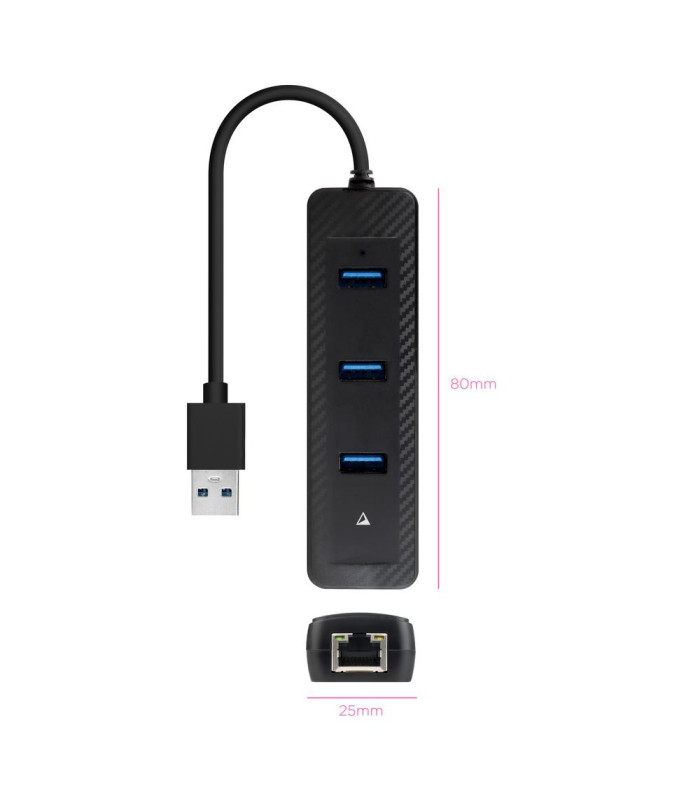 Conversor nanocable usb3.0 a ethernet 3xusb3.0