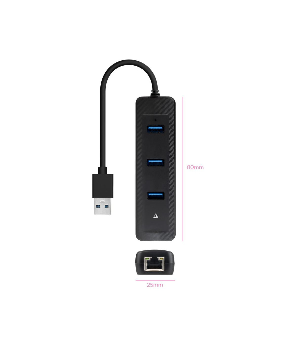 Conversor nanocable usb3.0 a ethernet 3xusb3.0