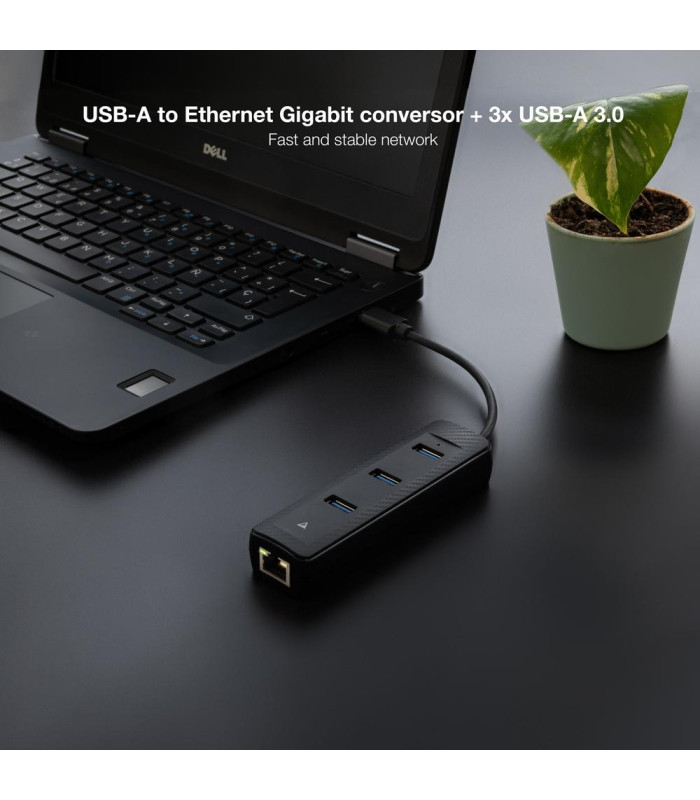 Conversor nanocable usb3.0 a ethernet 3xusb3.0