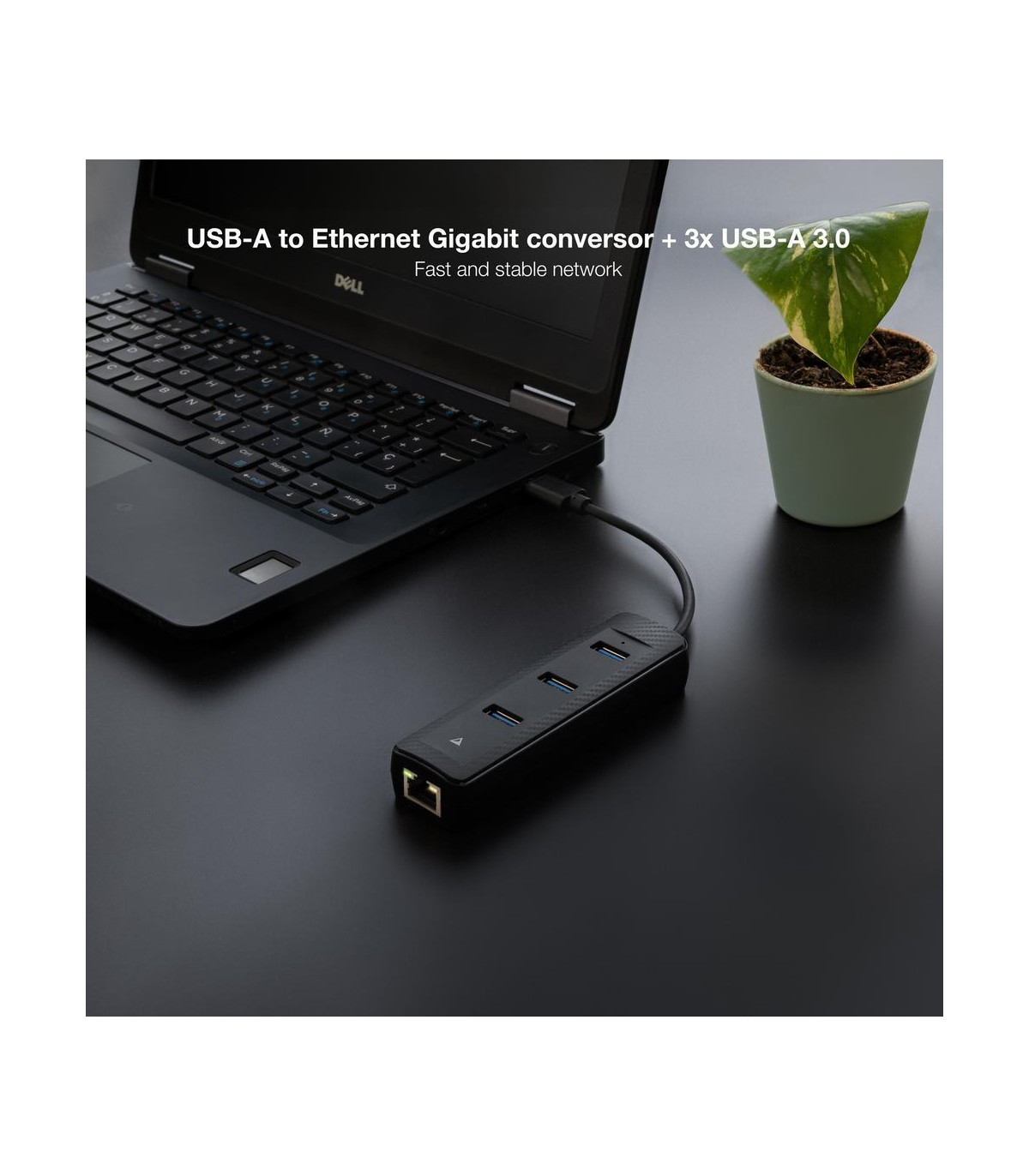 Conversor nanocable usb3.0 a ethernet 3xusb3.0