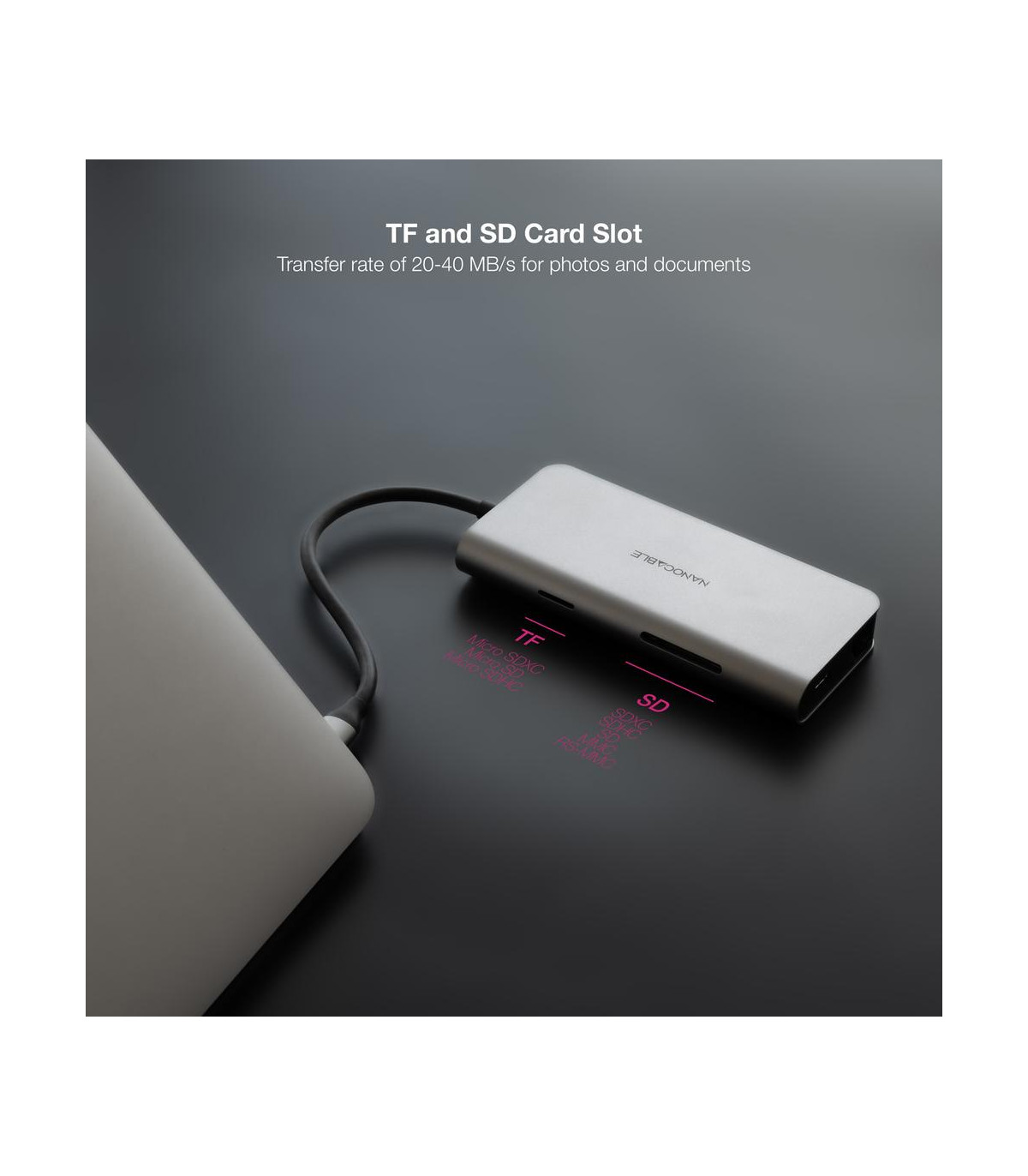 Hub nanocable usb - c 8 en 1 conversor usb - c 3.1 a 3xusb - a 3.0 + hdmi 4k@60hz + usb - c pd + rj45 1gbps + tf + sd aluminio g