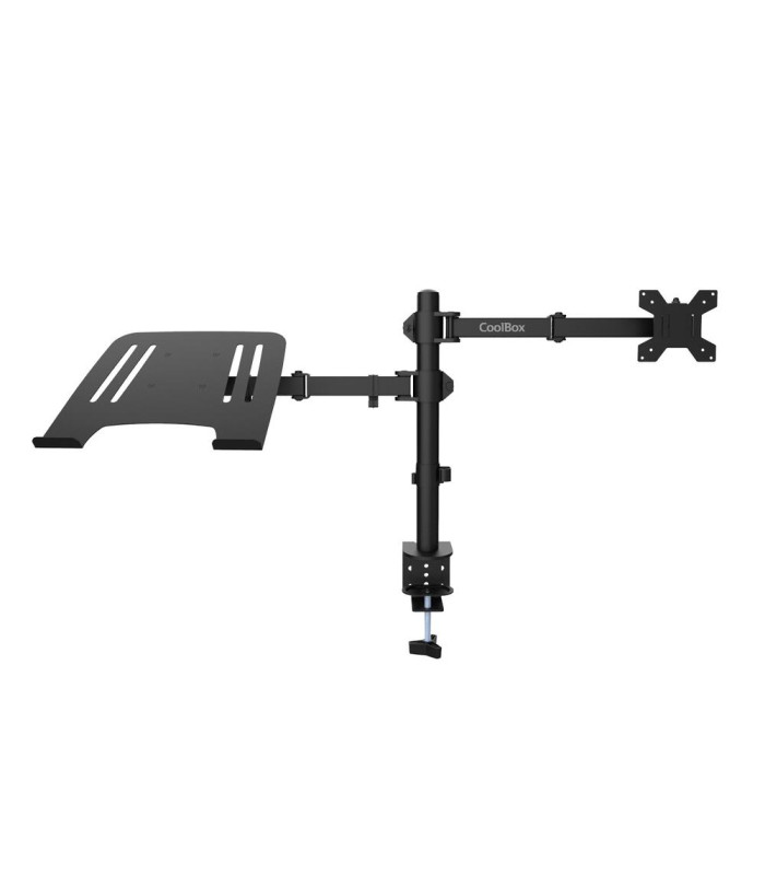 Soporte monitor hasta 32 pulgadas y portatil hasta 17 pulgadas coolbox abrazadera articulado