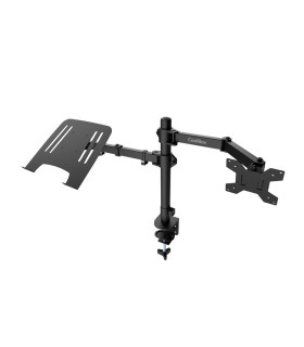 Soporte monitor hasta 32 pulgadas y portatil hasta 17 pulgadas coolbox abrazadera articulado