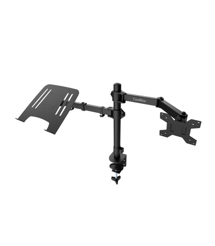 Soporte monitor hasta 32 pulgadas y portatil hasta 17 pulgadas coolbox abrazadera articulado